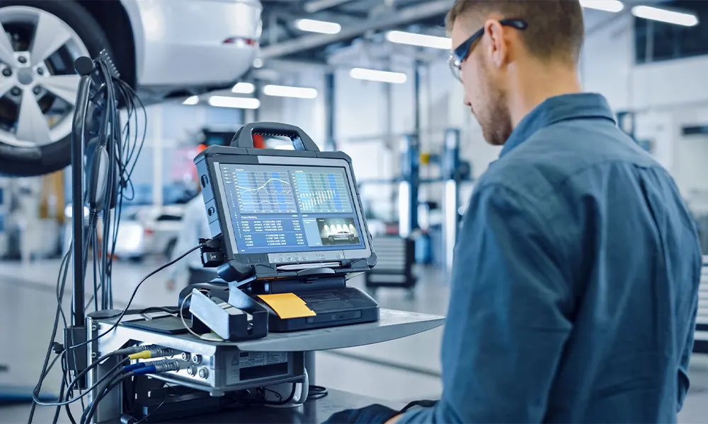 Vehicle diagnostic inspection by technician