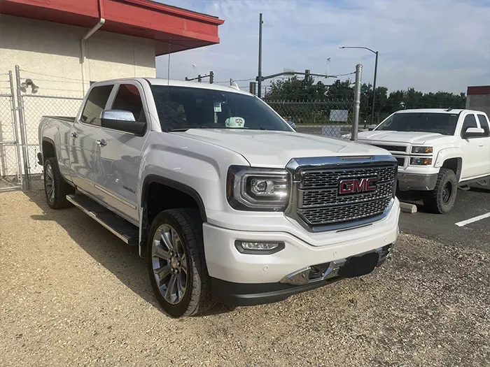 GMC Sierra after front-end collision repair