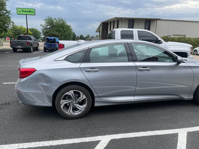 Honda Accord with rear quarter panel damage