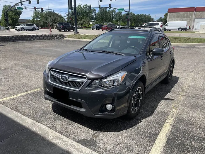 Subaru XV with front-end damage