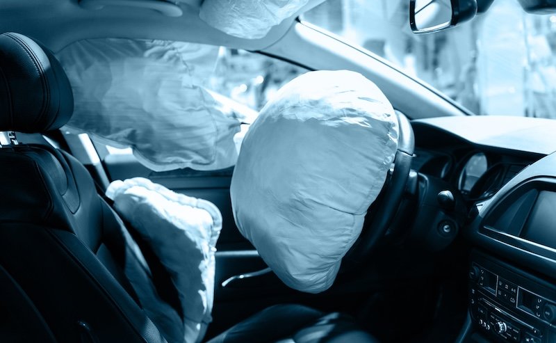 Modern car showing airbag inside