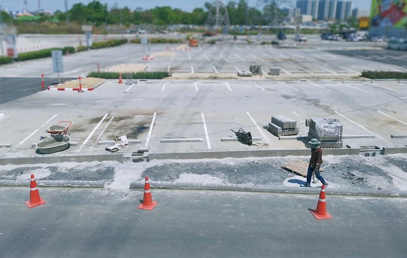 Road Construction Damage Parking Lot